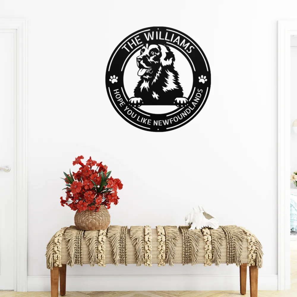 Personalized Newfoundland Dog Metal Sign